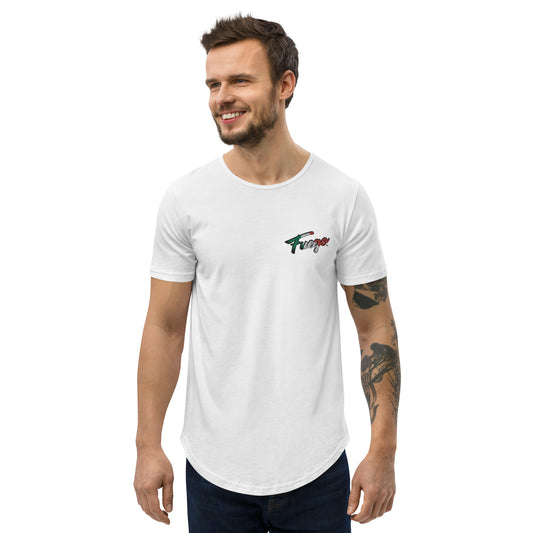 Men's Curved Hem T-Shirt Embroidered